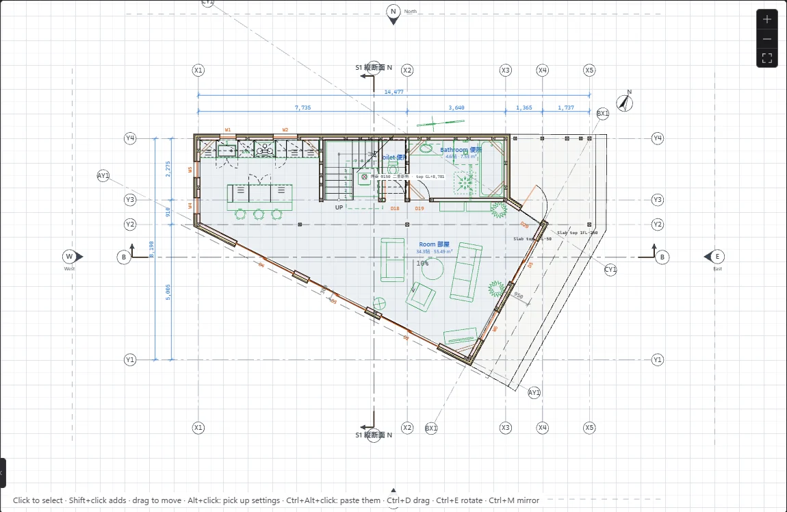 1F plan on a phone